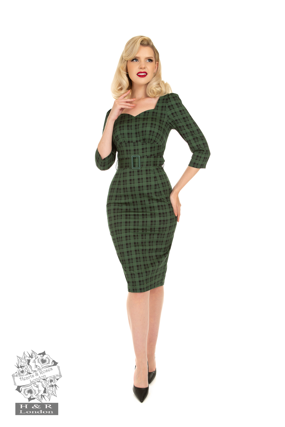 Bailey Green Check Wiggle Dress